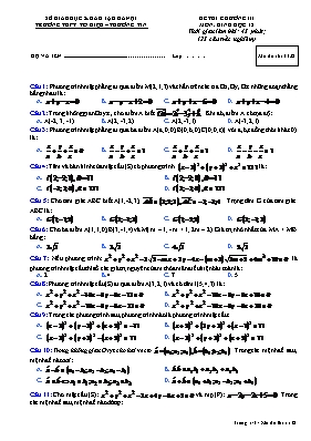 Đề thi chương III môn Hình học 12 - Mã đề thi 1132
